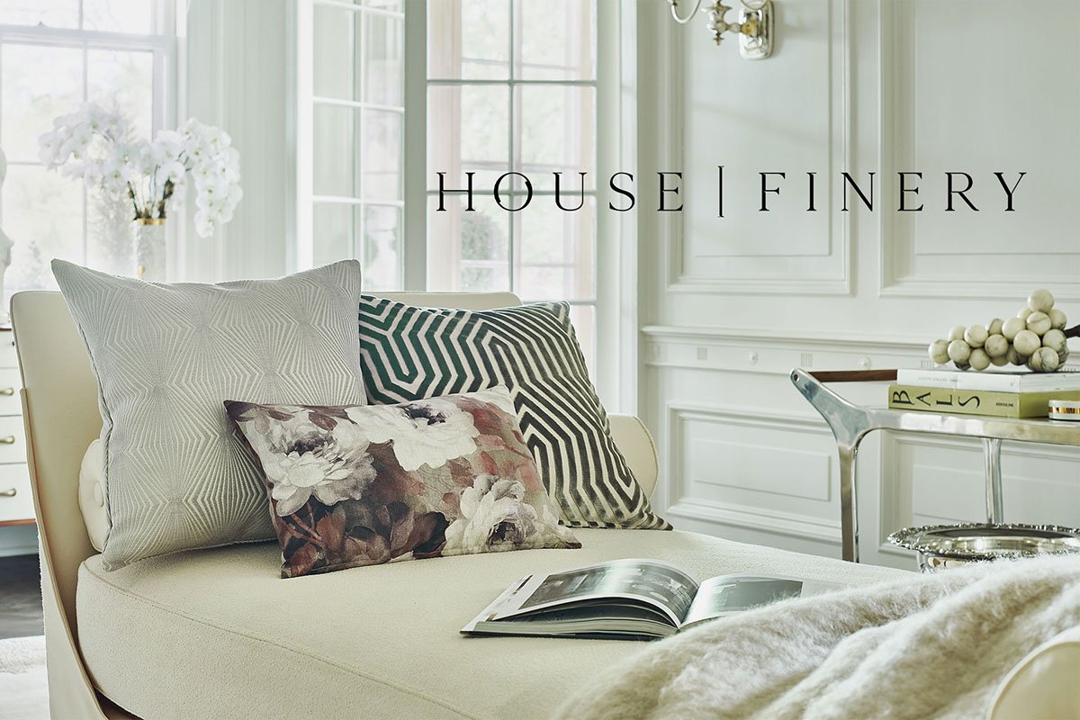 Belgian Linen with Geometric Cut Velvet Trim Decorative Pillow Cover– House  Finery