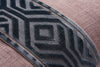 Belgian Linen with Geometric Cut Velvet Trim Thistle linen with Cerulean trim Small Lumbar Decorative Designer Throw Pillow Cover | House Finery